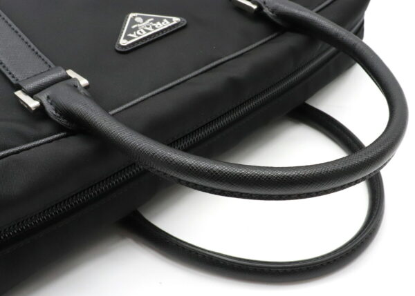 12020367 3 Prada Business 2WAY Crossbody Nylon Leather Bag Nero Black