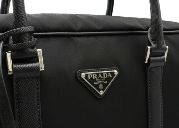 12020367 8 Prada Business 2WAY Crossbody Nylon Leather Bag Nero Black