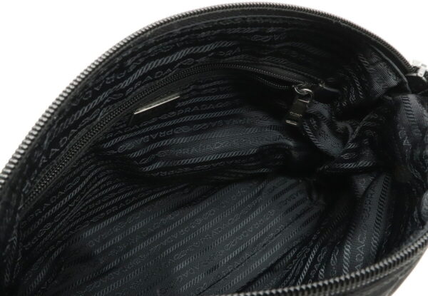 12020400 4 Prada Crossbody Nylon Leather Bag Nero Black