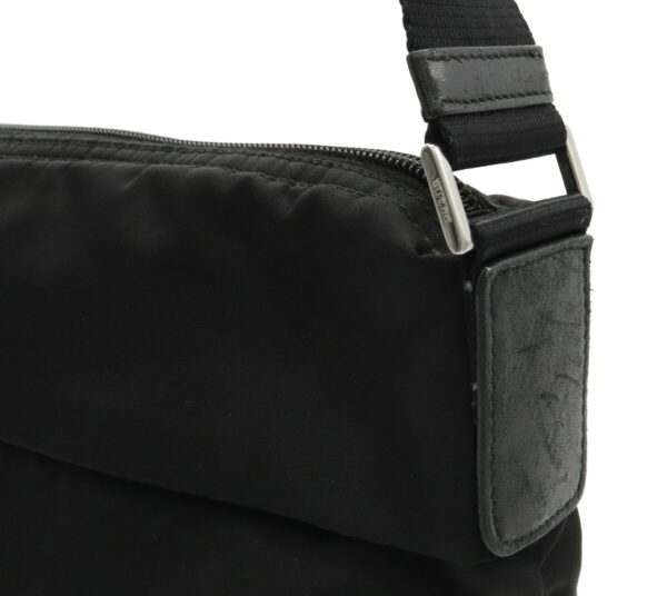 12020400 7 Prada Crossbody Nylon Leather Bag Nero Black