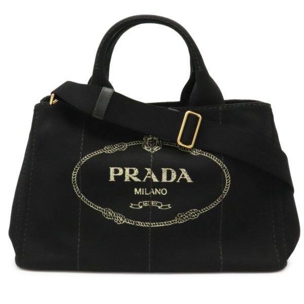 12020442 Prada Canapa 2WAY Tote Bag Nero Black