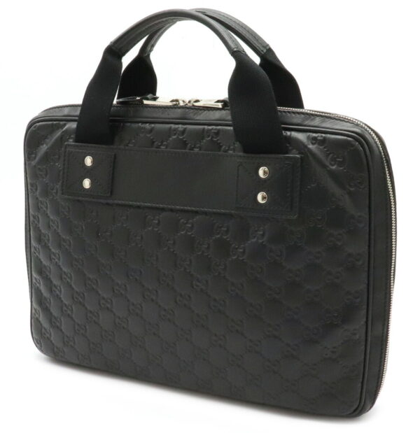 12020500 1 Gucci Guccisima Rubber PC Case Business Bag Leather Black