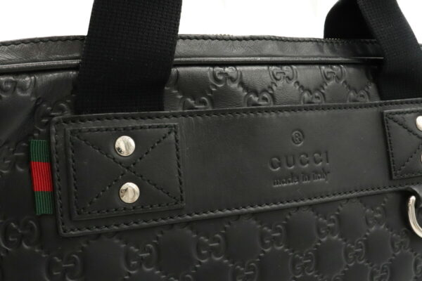 12020500 7 Gucci Guccisima Rubber PC Case Business Bag Leather Black