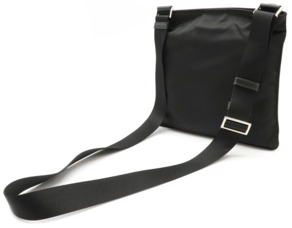 12020787 1 Prada Diagonal Nylon Leather Shoulder Bag Nero Black