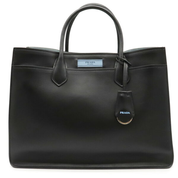 12020795 1 Prada 2WAY Calf Leather Tote Bag Nero Black