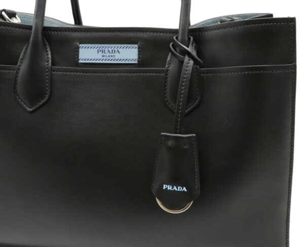 12020795 6 Prada 2WAY Calf Leather Tote Bag Nero Black