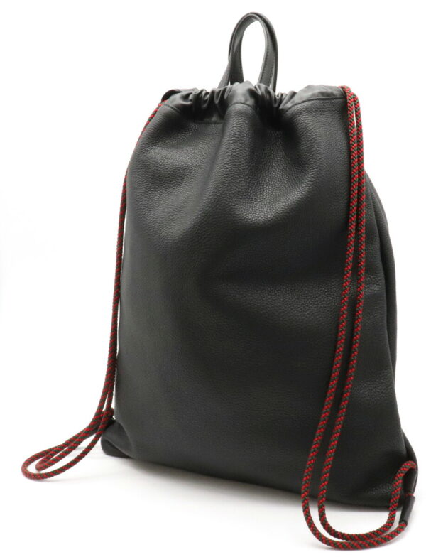 12020796 2 Gucci Logo Print Drawstring Backpack Leather Black