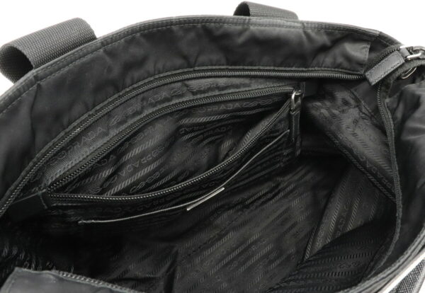 12020810 4 Prada 2WAY Crossbody Nylon Leather Tote Bag Nero Black