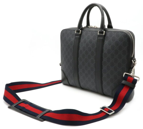 12020970 1 Gucci GG Plus Supreme Business Bag 2WAY Leather Black