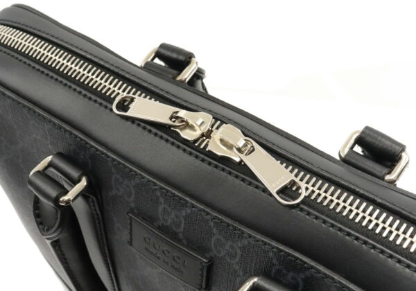 12020970 6 Gucci GG Plus Supreme Business Bag 2WAY Leather Black