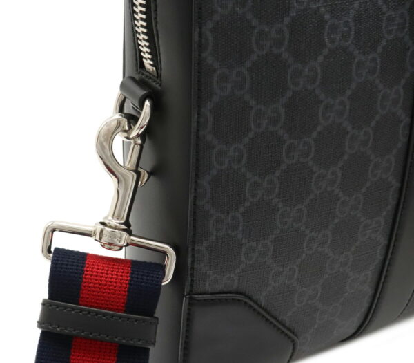 12020970 8 Gucci GG Plus Supreme Business Bag 2WAY Leather Black