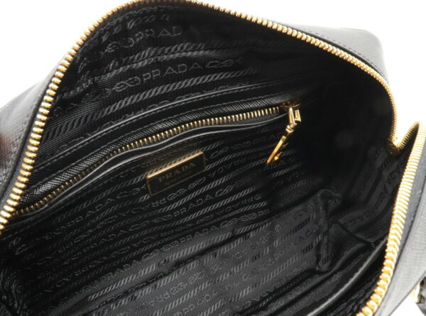 12020971 4 Prada Saffiano Lux 2WAY Embossed Leather Shoulder Bag Nero Black