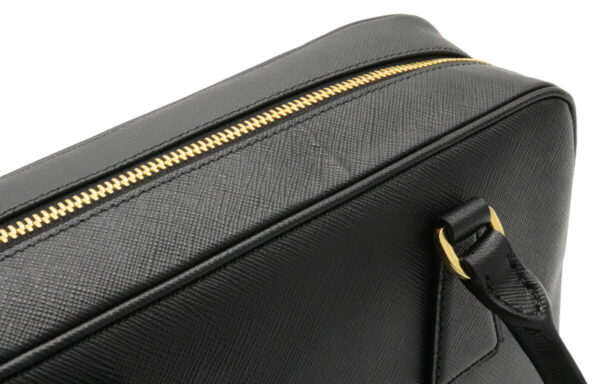 12020971 7 Prada Saffiano Lux 2WAY Embossed Leather Shoulder Bag Nero Black