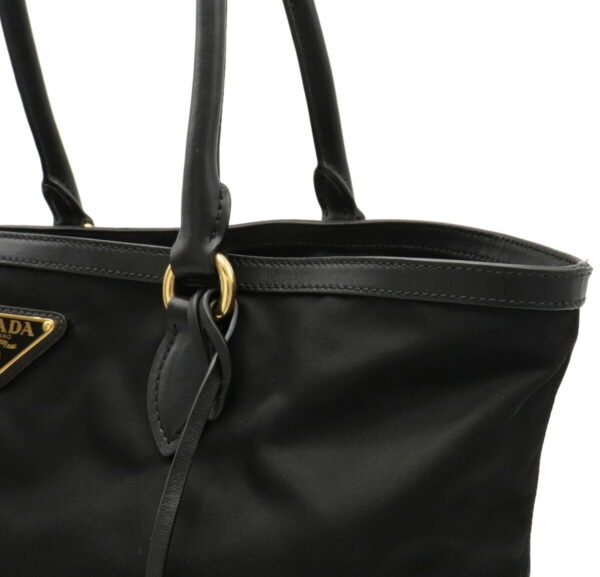 12021062 6 Prada Tessuto Nylon Leather Tote Bag Nero Black