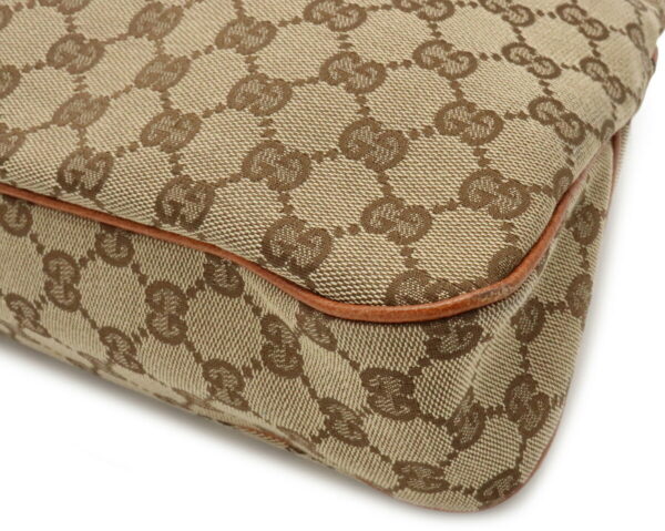 12021063 2 Gucci GG Shoulder Bag Tote Leather Khaki Beige Brown