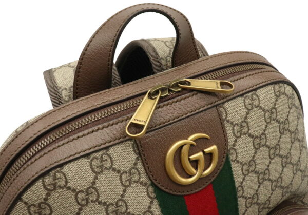 12021075 7 Gucci Ophidia GG Supreme Medium Backpack Leather Brown Green Red