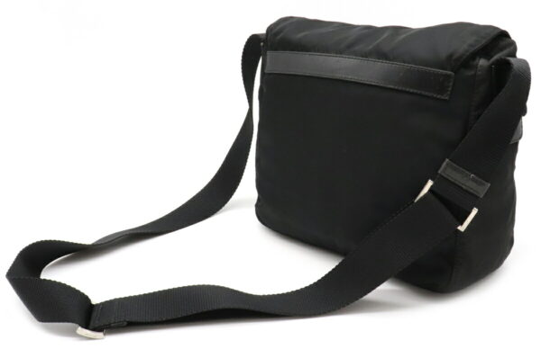 12021209 1 Prada Nylon Leather Crossbody Shoulder Bag Black