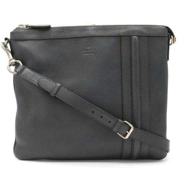 12021242 Gucci Shoulder Crossbody Bag Leather Gray Silver