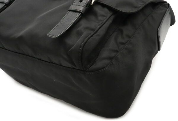 12021349 2 Prada Diagonal Nylon Leather Messenger Bag Nero Black