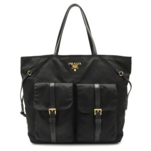 12021379 PRADA Canapa 2WAY Shoulder Handbag Tote Bag Canvas Nero