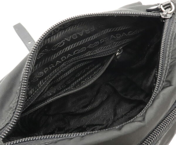 12021396 4 Prada Diagonal Nylon Leather Shoulder Bag Nero Black