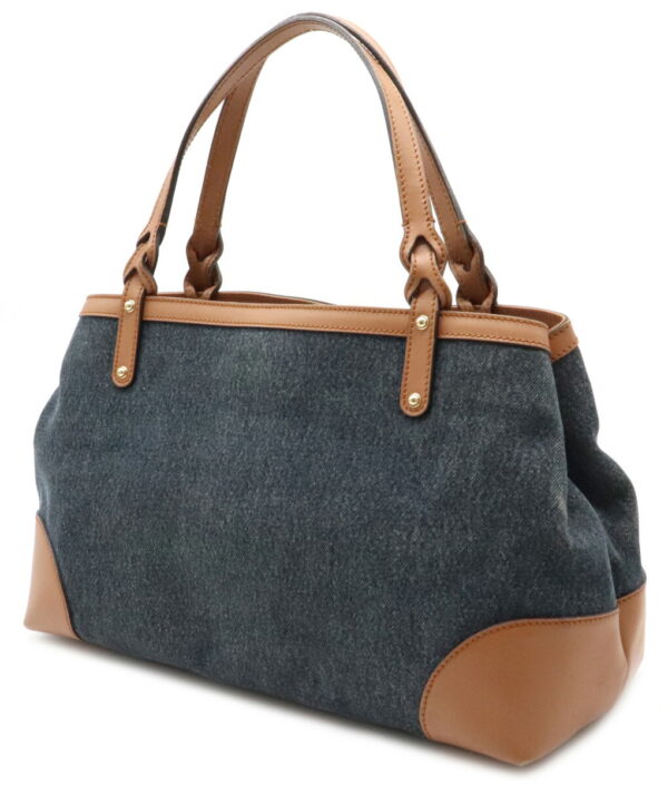 12021405 1 Gucci Denim Tote Bag Leather Blue Brown