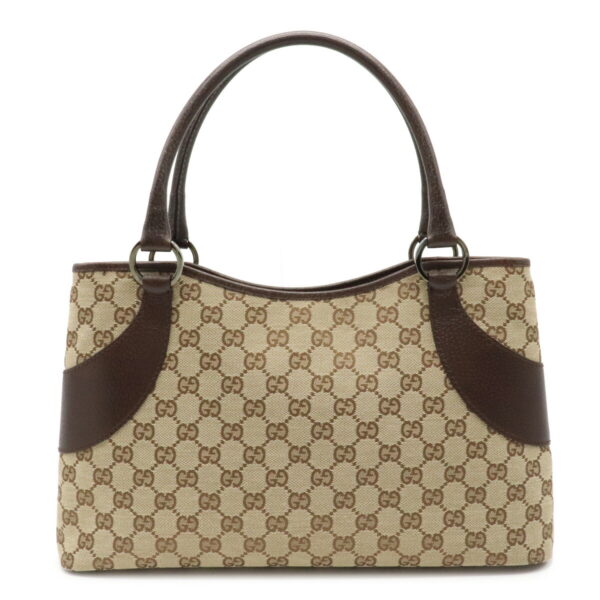 12021441 Gucci GG Tote Bag Leather Khaki Beige Brown