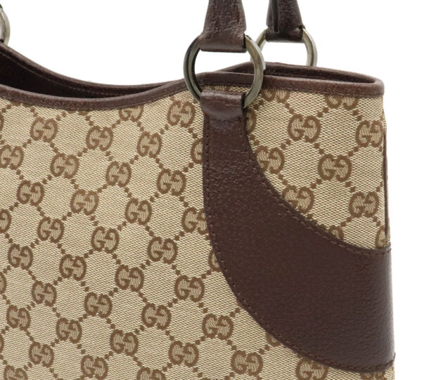 12021441 5 Gucci GG Tote Bag Leather Khaki Beige Brown