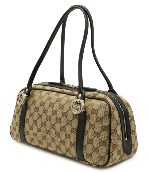 12021460 1 Gucci GG Twins Mini Bag Leather Khaki Beige Black