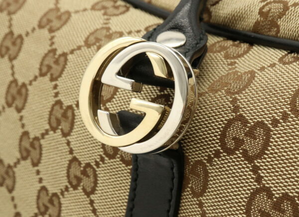 12021460 7 Gucci GG Twins Mini Bag Leather Khaki Beige Black