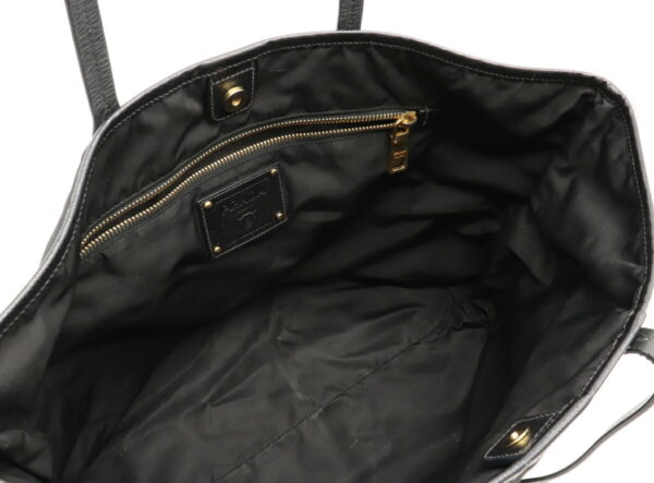 12021515 4 Prada Shoulder Tote Nylon Leather Bag Nero Black