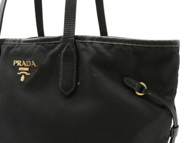 12021515 7 Prada Shoulder Tote Nylon Leather Bag Nero Black