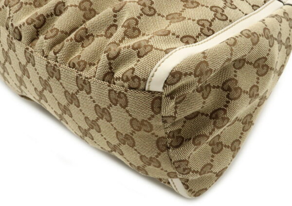 12030339 2 Gucci Abbey GG Bag Leather Khaki Beige White