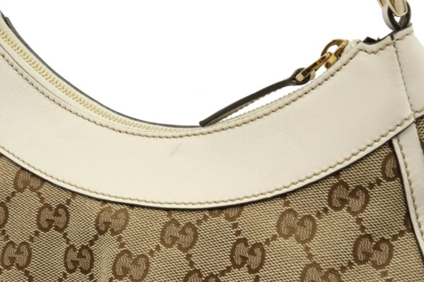 12030339 7 Gucci Abbey GG Bag Leather Khaki Beige White