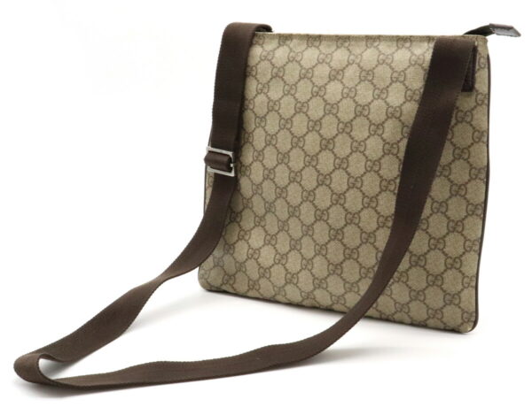 12030507 1 Gucci GG Plus Supreme Crossbody Bag Leather Beige Brown