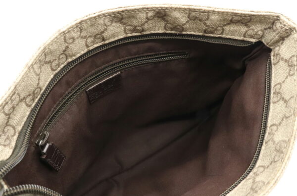 12030507 4 Gucci GG Plus Supreme Crossbody Bag Leather Beige Brown