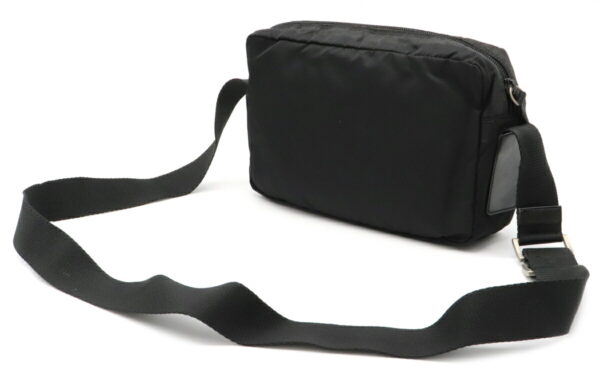 12030649 1 Prada Diagonal Pochette Nylon Leather Shoulder Bag Nero Black