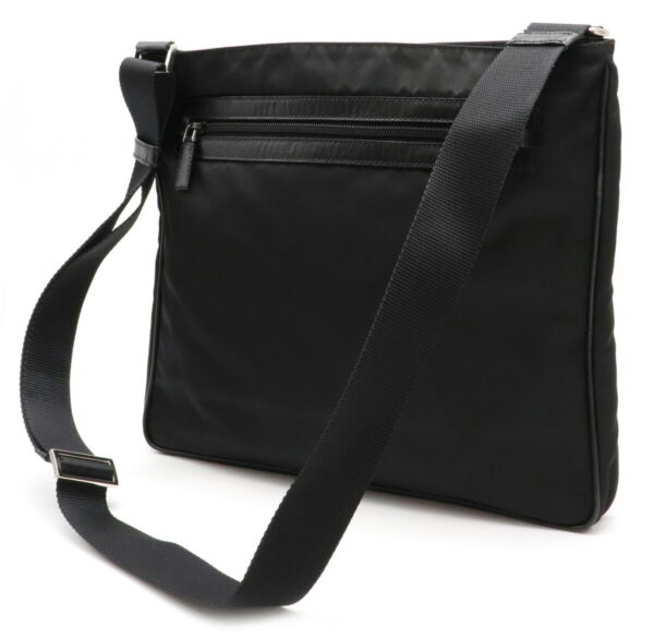 12030661 1 Prada Diagonal Nylon Leather Shoulder Bag Nero Black