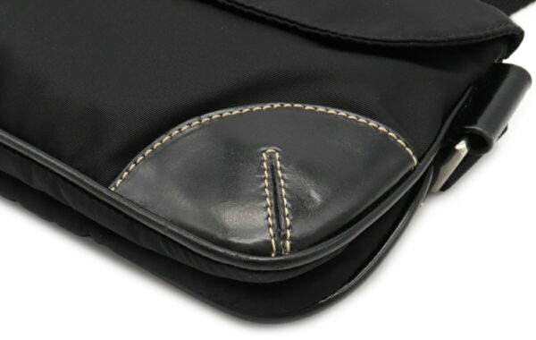 12030669 2 Prada Waist Pouch Nylon Leather Body Bag Nero Black