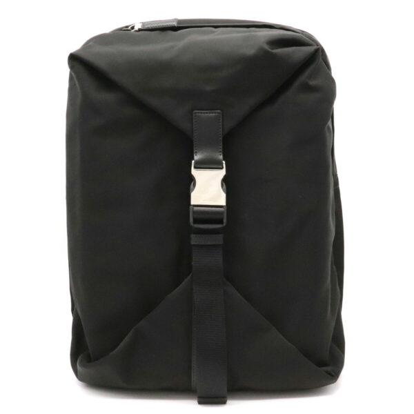 12031163 Prada Fabric Rucksack Nylon Leather Backpack Nero Black