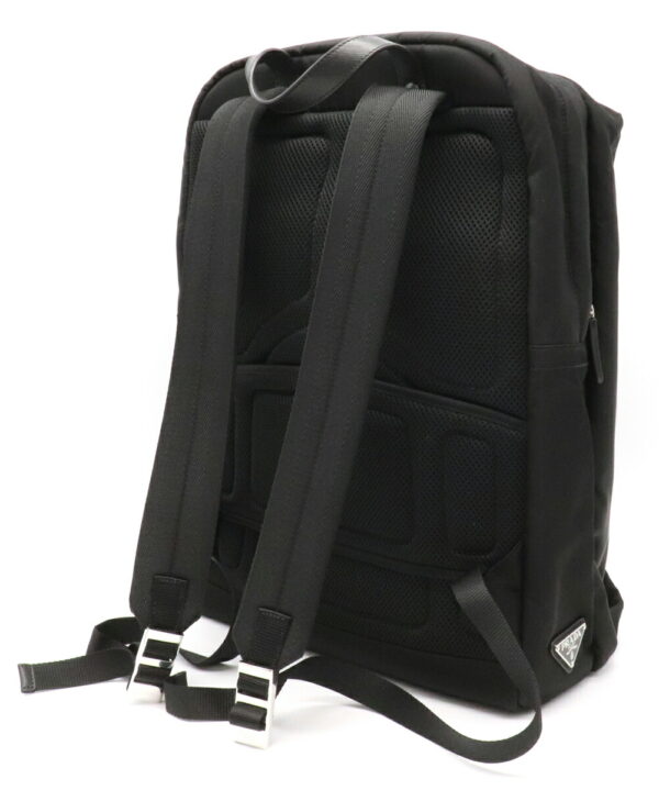 12031163 1 Prada Fabric Rucksack Nylon Leather Backpack Nero Black