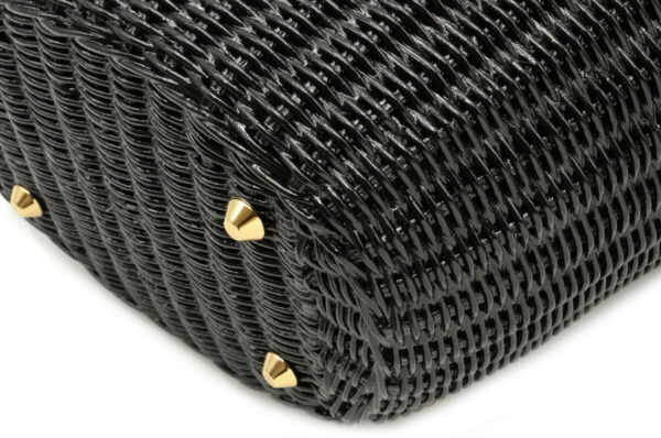 12031164 2 Prada Wicker 2WAY Basket Bag Nero Black