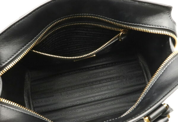 12031165 4 Prada Saffiano 2WAY Leather Crossbody Bag Nero Black