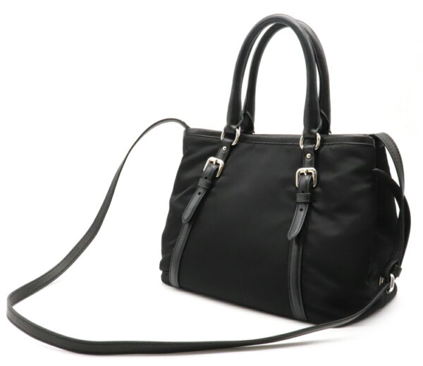 12031281 1 Prada 2WAY Crossbody Nylon Leather Tote Bag Black