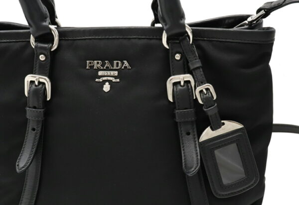 12031281 7 Prada 2WAY Crossbody Nylon Leather Tote Bag Black