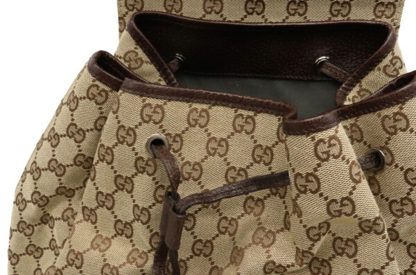 12031353 6 Gucci GG Jackie Line Rucksack Leather Khaki Beige