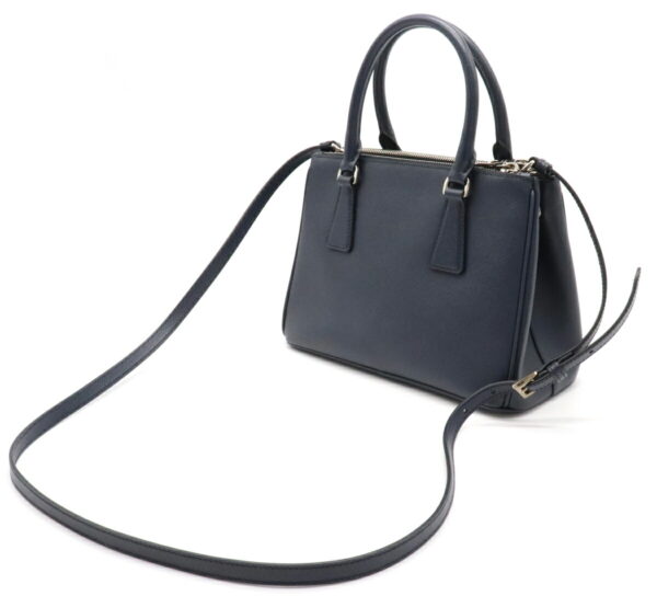 12031362 1 Prada Galleria 2WAY Leather Handbag Baltico Navy