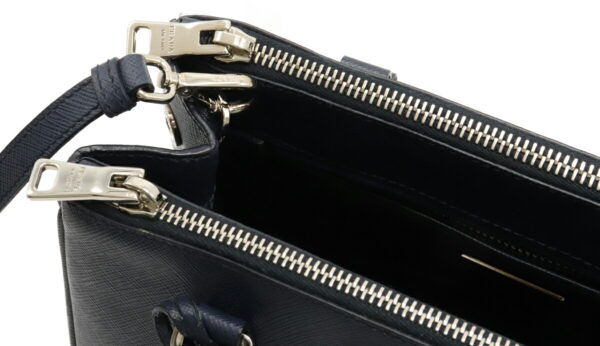 12031362 5 Prada Galleria 2WAY Leather Handbag Baltico Navy