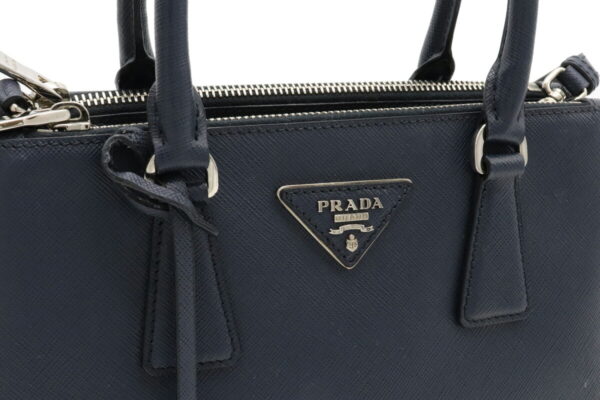 12031362 8 Prada Galleria 2WAY Leather Handbag Baltico Navy