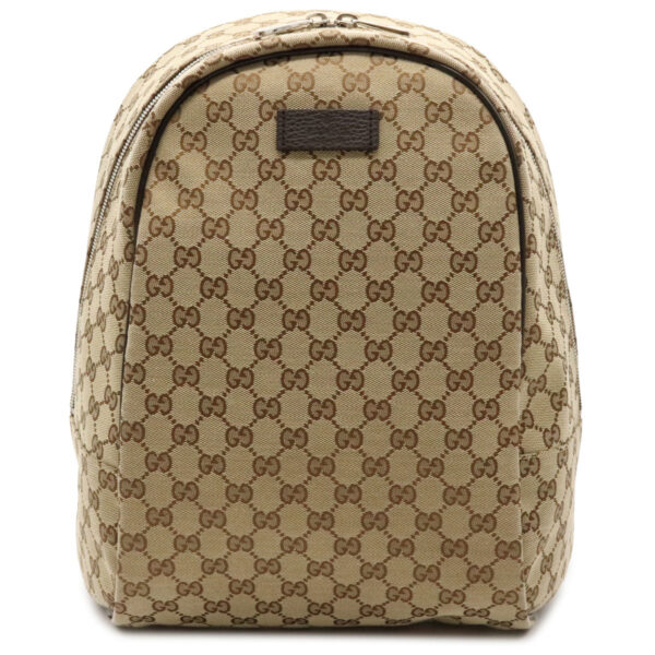 12031408 Gucci GG Rucksack Backpack Leather Khaki Beige